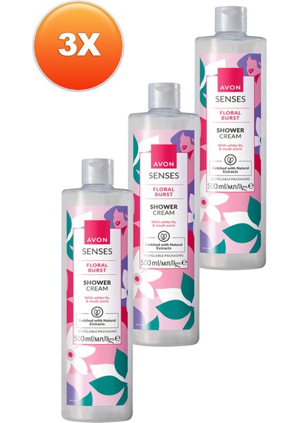 Senses Floral Burst Zambak ve Misk Kokulu Duş Kremi 500 Üçlü Set fiyatları