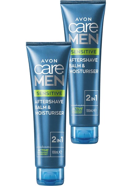 Care Men Sensitive 2'si 1 Arada Tıraş Sonrası Balsam ve Nemlendirici 100 İkili Set