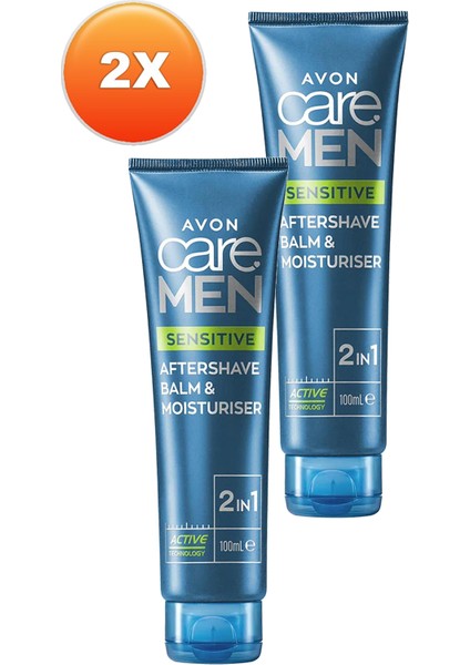 Care Men Sensitive 2'si 1 Arada Tıraş Sonrası Balsam ve Nemlendirici 100 İkili Set