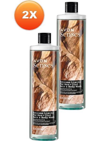 Senses Extreme Limits Greyfurt ve Sandal Kokulu Saç ve Vücut Için Erkek Duş Jeli 500 İkili Set fiyatları
