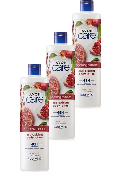 Care Nar Özü İçeren Antioksidan Nemlendirici Vücut Losyonu Üçlü Set 400 ml