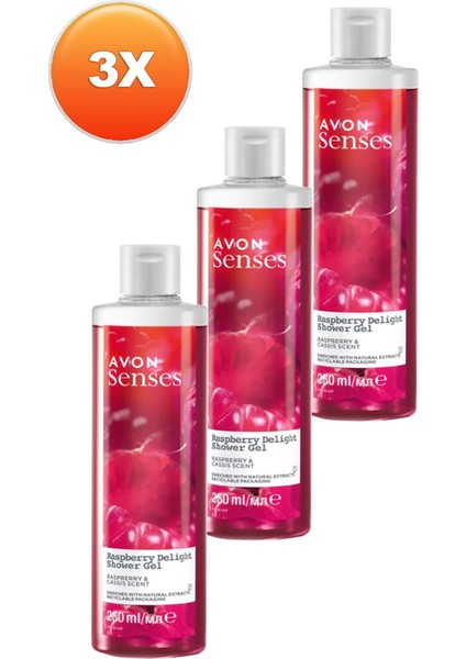Raspberry Delight Frambuaz ve Frenk Üzümü Kokulu Duş Jeli 250 Üçlü Set fiyatları