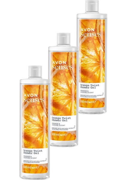 Senses Orange Twist Portakal ve Yasemin Kokulu Duş Jeli 500 Üçlü Set