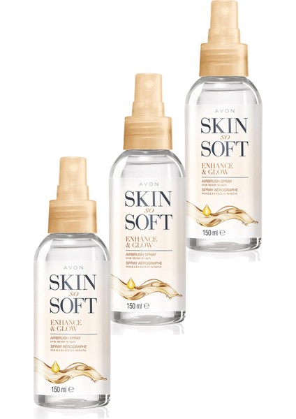 Skin So Soft Enhance & Glow Nemlendirici Sprey Vücut Yağı Üçlü Set 150 ml