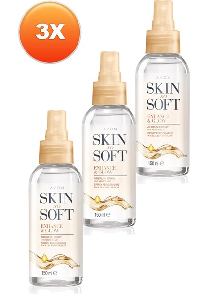 Skin So Soft Enhance & Glow Nemlendirici Sprey Vücut Yağı Üçlü Set 150 ml