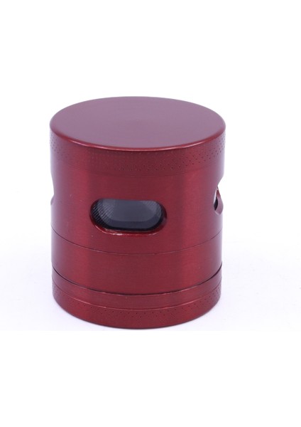 Metal Cam Hazneli Bitki - Baharat Öğütücü/grinder Kırmızı
