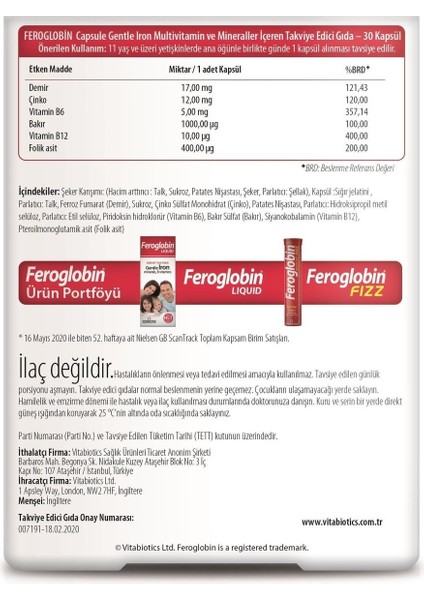 Feroglobin 30 Kapsül fiyatları