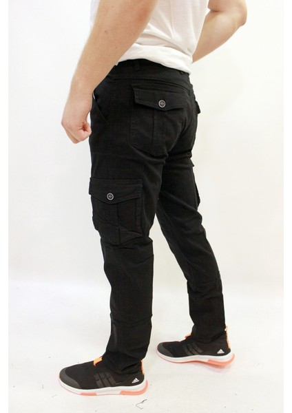 Meto1 Düz Paça Kanvas Erkek Kargo Pantolon Siyah modelleri