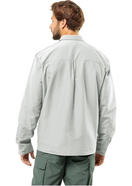 Jack Wolfskın Erkek Barrıer L/s Shırt M Gömlek Cool Grey 1404101-6709