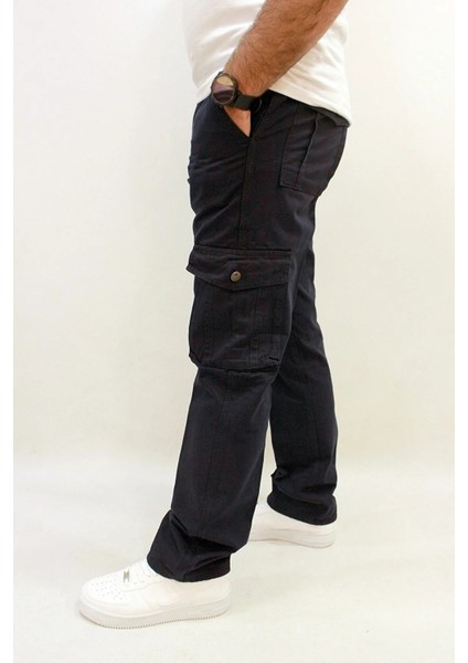 Meto1 Düz Paça Kanvas Erkek Askeri Kargo Pantolon Lacivert modelleri
