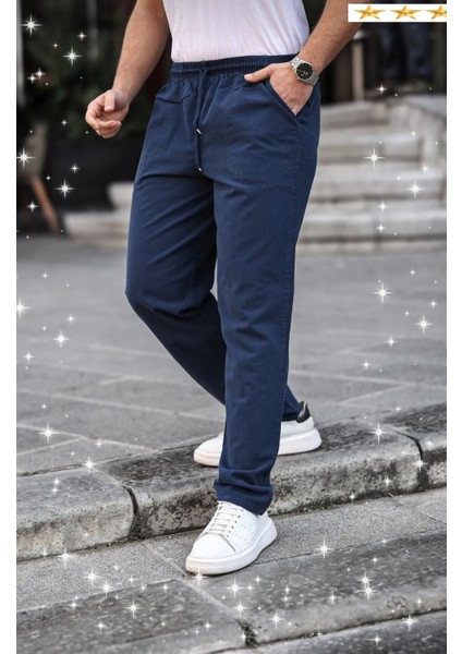 3A Moda Erkek Yazlık Keten Karışımı RAHAT Pantolon