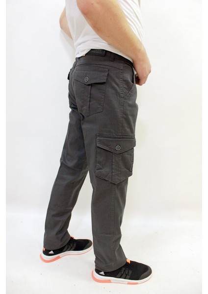 Meto1 Düz Paça Kanvas Erkek Kargo Pantolon Antrasit