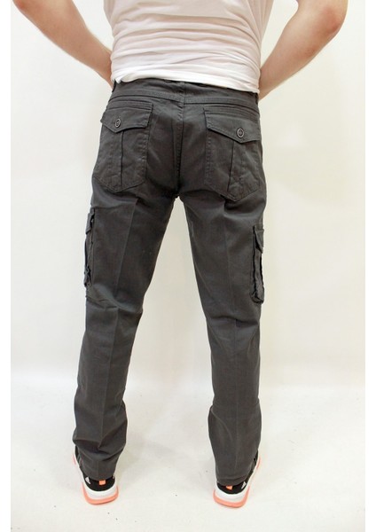 Meto1 Düz Paça Kanvas Erkek Kargo Pantolon Antrasit fırsatları