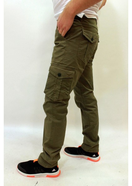 Meto1 Düz Paça Kanvas Erkek Askeri Kargo Pantolon Haki modelleri