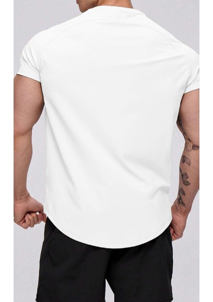 Erkek Running Sports Reglan Oval Kesim Penye T-Shirt