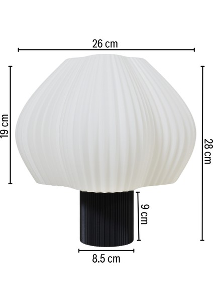 Luminova Modern Siyah Abajur