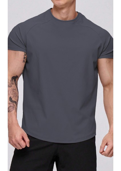 Erkek Running Sports Reglan Oval Kesim Penye T-Shirt modelleri