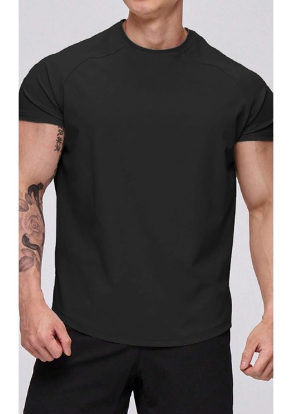 Erkek Running Sports Reglan Oval Kesim Penye T-Shirt modelleri