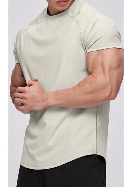 Erkek Running Sports Reglan Oval Kesim Penye T-Shirt