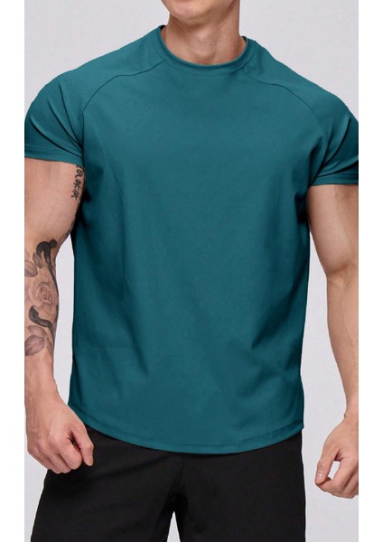 Erkek Running Sports Reglan Oval Kesim Penye T-Shirt modelleri