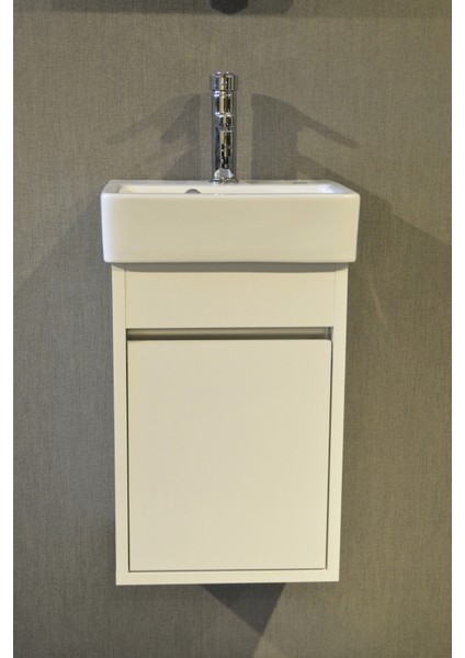 Turkuaz Seramik Banyo Tuvalet Mini Lavabo 26 x 36 cm %100MDF (Banyo Dolabı)