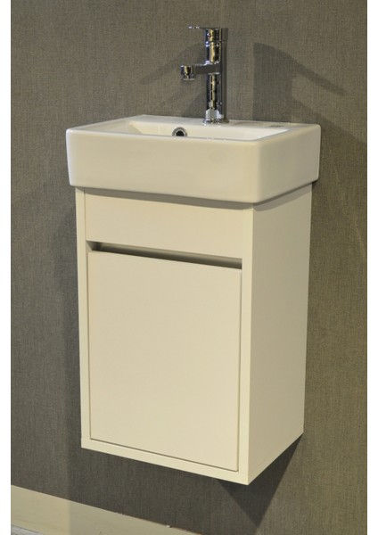 Turkuaz Seramik Banyo Tuvalet Mini Lavabo 26 x 36 cm %100MDF (Banyo Dolabı)