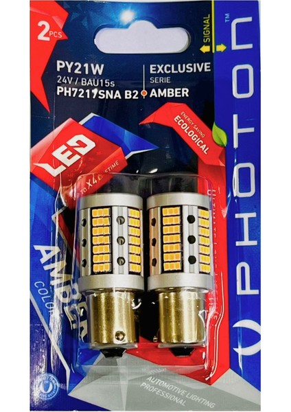24V Amber 112 Ledli PY21W LED Exclusive Serisi (PH7219 Sna)