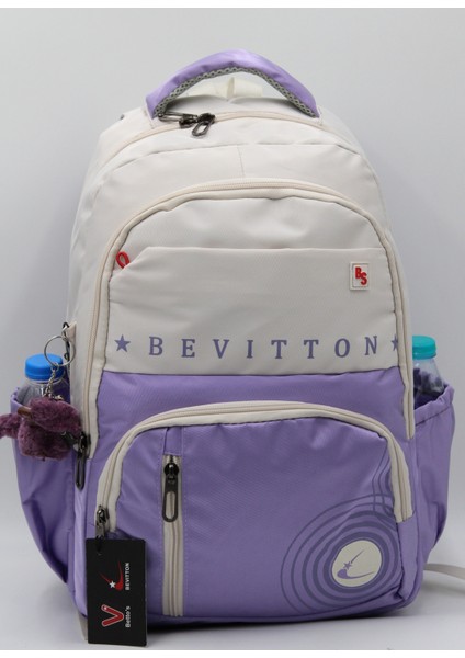 Özel Su Itici Kumaş Unisex Bej-Lila Okul Sırt Çantası 34400 fiyatları