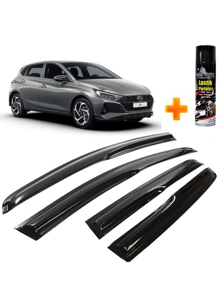 Hyundai I20 Mügen Cam Rüzgarlığı 2020 Sonrası 4 Lü Takım +500ML Lastik Parlatıcı