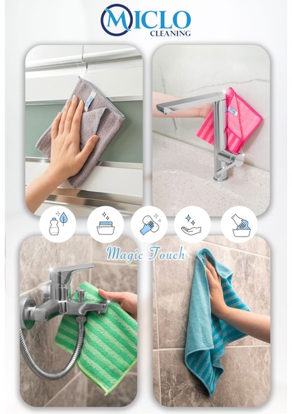 4lü Mutfak&banyo Bezi + 3lü Sihirli Cam Toz Bezi + 1 Adet Genel Temizlik Bezi 8bez Miclo-Fabrika-Cam-Toz-Mutfak-Genel-8bez