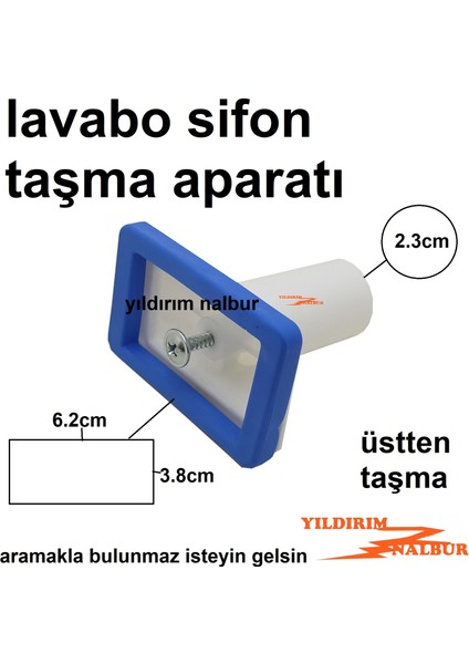 Çöpmak Lavabo Sifonu Taşma Aparatı Üstten Taşma Damlalık Taşma Aparatı Alt Üst