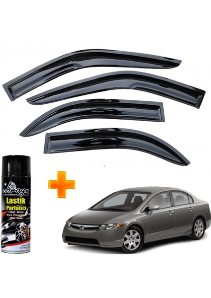 Honda Civic Mügen Cam Rüzgarlığı 2007 - 2012 Arası 4 Lü Takım +500ML Lastik Parlatıcı fiyatları