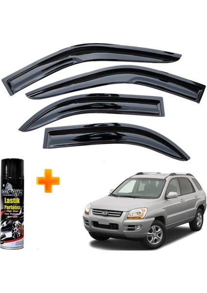 Kia Sportage Mügen Cam Rüzgarlığı 2005-2010 Arası 4 Lü Takım +500ML Lastik Parlatıcı fiyatları