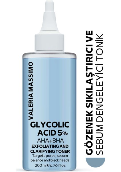 Canlandırıcı Tonik 200 ml Glycolic Acid 5% Aha + Bha