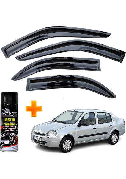 Renault Clio 2 Mügen Cam Rüzgarlığı Sedan 1999-2008 Arası 4 Lü Takım +500ML Lastik Parlatıcı fiyatları