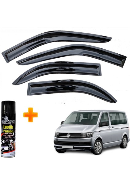 Vw Transporter T5 Mügen Cam Rüzgarlığı 2003-2015 Arası 4 Lü Takım +500ML Lastik Parlatıcı