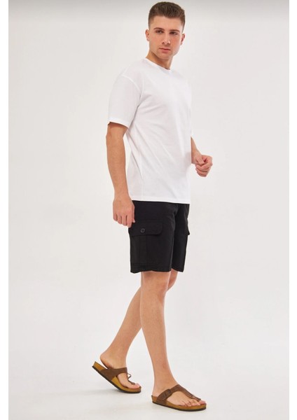 3A Moda Erkek Yazlık Keten Karışımı Relaxed Kargo Şort fiyatları