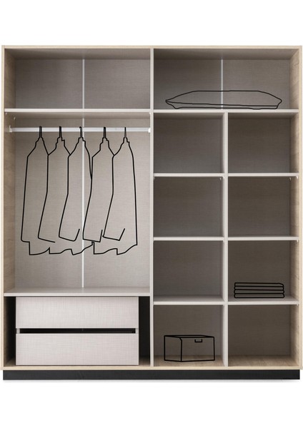 Vega 4 Kapaklı Modern Aynalı Elbise Dolabı Gardrop 180X50X200CM fırsatları