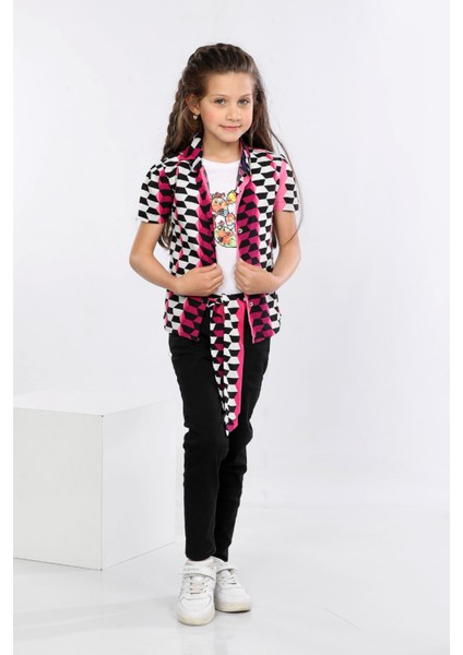 Geometrik Desen Baskılı Renkli Gömlek, Tişört ve Kot Pantolon 3 Lü Takım MRN2410 fiyatları