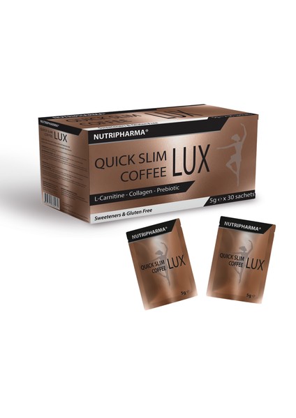 Quıck Slım Coffee Lux,biyoaktif Kolajen Peptidleri,l-Karnitin,prebiyotikli Form Kahve, 5g x 30 Saşe