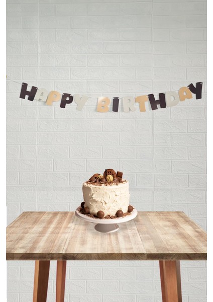 Retro Renkler Happy Birthday Banner Büyük Harfler Retro Doğum Günü Duvar Süsü