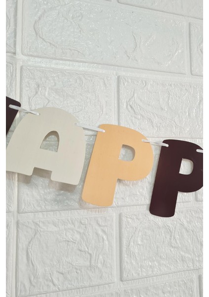 Retro Renkler Happy Birthday Banner Büyük Harfler Retro Doğum Günü Duvar Süsü modelleri