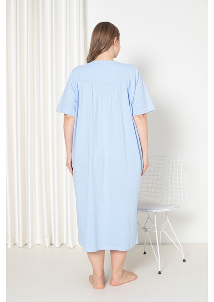 %100 Pamuklu Penye Kısa Kol Büyük Beden Anne Geceliği 051 indirimleri