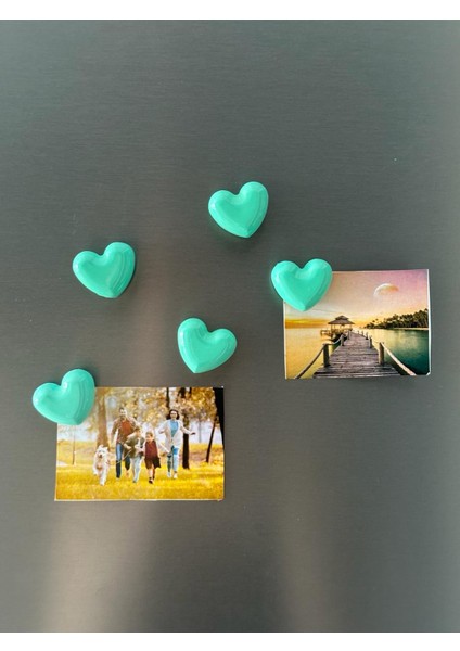 Magnet -Buzdolabı Magneti - Buzdolabı Süsü - 5’li Set Kalpli Magnet