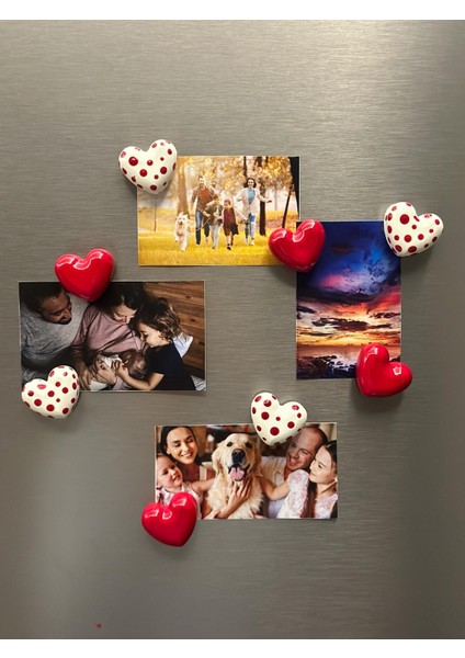 Magnet -Buzdolabı Magneti - Buzdolabı Süsü - 8’li Set Kalpli Magnet