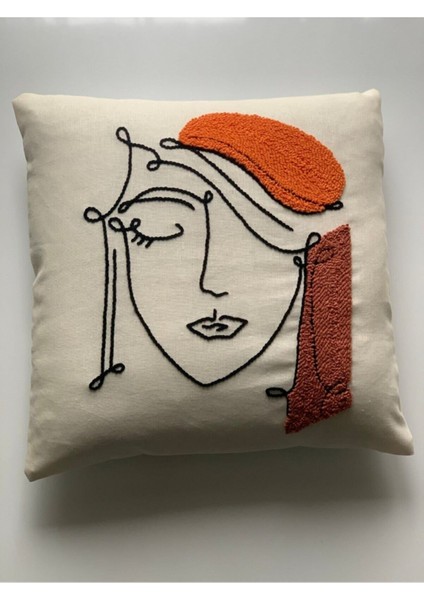 Kırlent Işleme Punch ( Panç ) Hediyelik Süs El Yapımı El Emeği Punch Işi Panç Dekoratif Yastık Kılıf