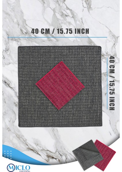 2 Adet - Zorkir Ovalama Bezi - Simli, Telli Bez 40X40 Kare Desen