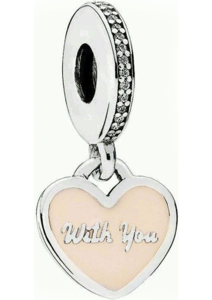 With You Sallantılı Kalp Gümüş Charm NUR-BL09092