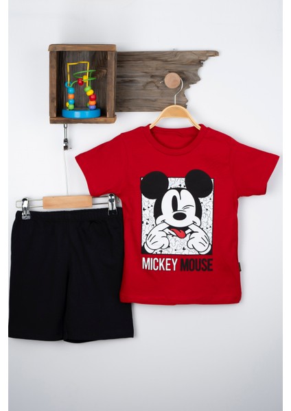 Mıckey Mouse Yazlık T-Shirt Alt Üst Takım Pamuk