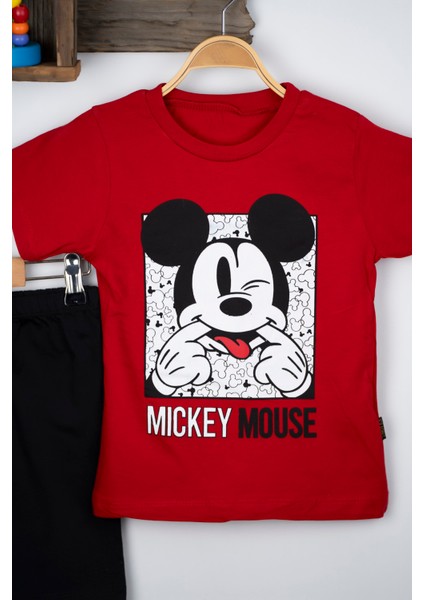 Mıckey Mouse Yazlık T-Shirt Alt Üst Takım Pamuk